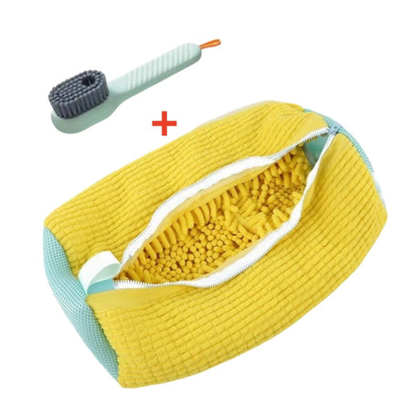 Protective shoe washing bag keeping laces and soles intact in washer