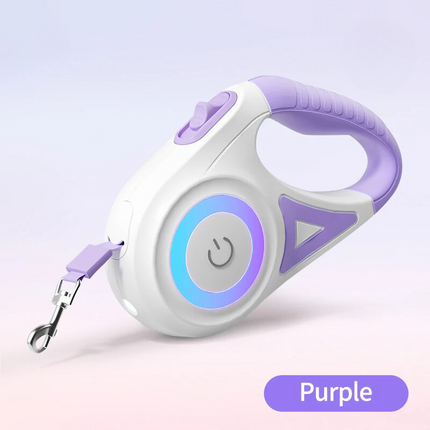 Automatic retractable luminous dog walking rope package contents and accessories overview