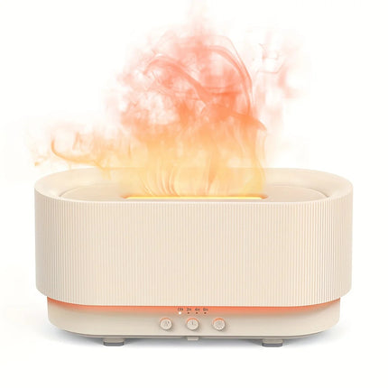 Air Flame Humidifier placed on nightstand for bedroom air moisture