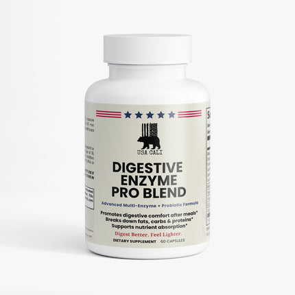 USA CALI Digestive Enzyme Pro Blend 60 vegetarian capsules front label
