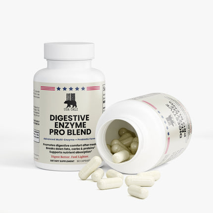USA CALI Digestive Enzyme Pro Blend 60 caps multi-enzyme probiotic supplement