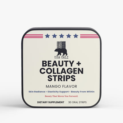 USA CALI Beauty + Collagen Strips for Radiant Skin – front label view