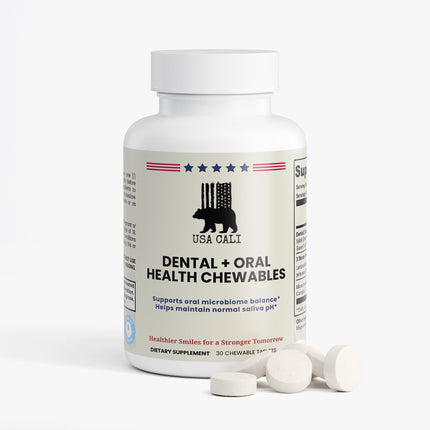 USA CALI Oral Health Chewables benefits label hydroxyapatite probiotic dental support