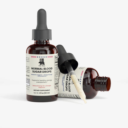 USA CALI Normal Blood Sugar Drops label detail showing daily balance formula