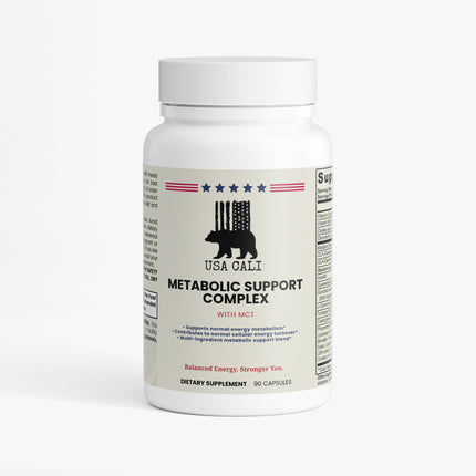 USA CALI Metabolic Support Complex with MCT capsules front label – 90 count