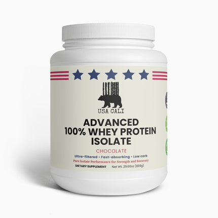 USA CALI Whey Protein Isolate Vanilla front label for lean muscle recovery