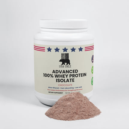 USA CALI Whey Protein Isolate Vanilla supplement facts and nutrition panel