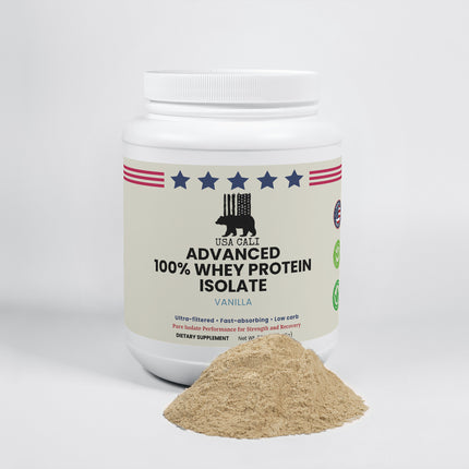 USA CALI Advanced Whey Isolate Vanilla fast-absorbing low carb formula 28.4oz