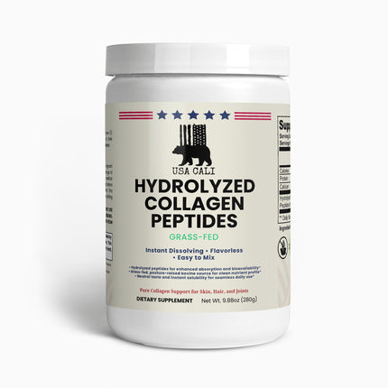 Grass-Fed Collagen Peptides supplement label - skin and joint support formula