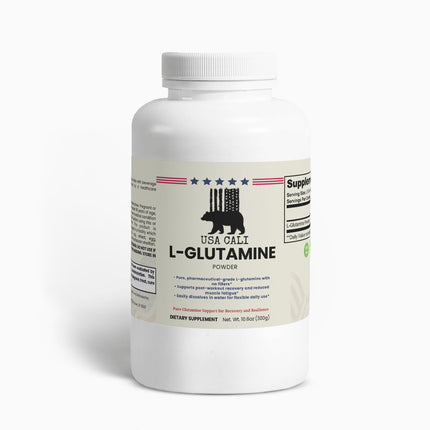 USA CALI L-Glutamine Powder 300g pharmaceutical-grade micronized unflavored supplement