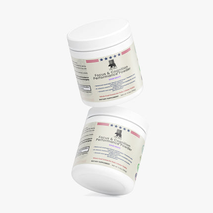 USA CALI Focus & Cognition Powder Sour Grape sustained mental energy formula side panel view