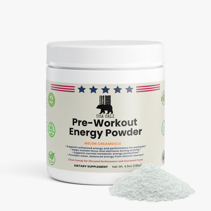USA CALI Pre-Workout Melon Creamsicle supplement facts and ingredients panel