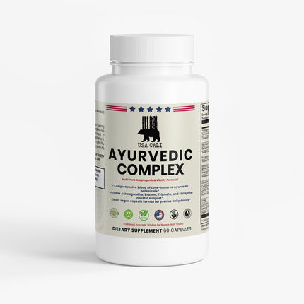 USA CALI Ayurvedic Complex for Balance & Vitality supplement bottle front label