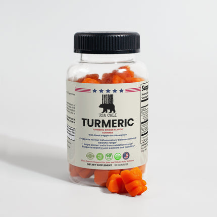 USA CALI Turmeric Gummies natural ingredients close-up product view
