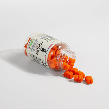 USA CALI Turmeric Gummies back label with dosage and usage directions