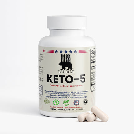 USA CALI Keto-5 60-capsule bottle – ketosis and metabolic support weight management blend