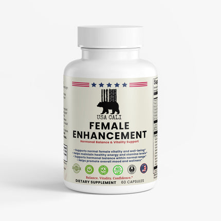 USA CALI Female Enhancement Capsules front label with Tribulus and Ashwagandha