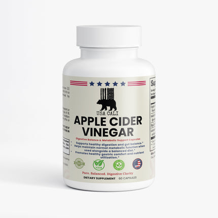 USA CALI Apple Cider Vinegar Capsules for gut and metabolic support front label