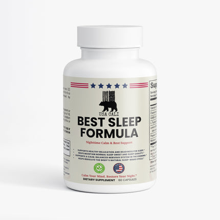 USA CALI Sleep Formula supplement bottle for restful restorative sleep support