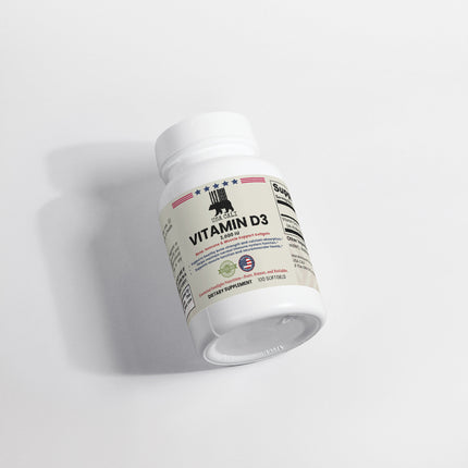 USA CALI Vitamin D3 2000 IU bottle side label with ingredients and serving details