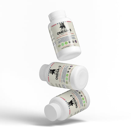USA CALI Omega-3 supplement label back with nutrition facts EPA DHA