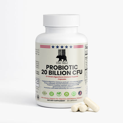 USA CALI Probiotic 20B CFU for Gut & Immune Support