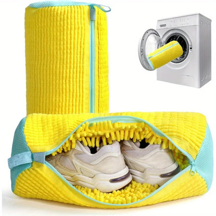 Shoe washing machine bag for protecting sneakers during laundry cycle