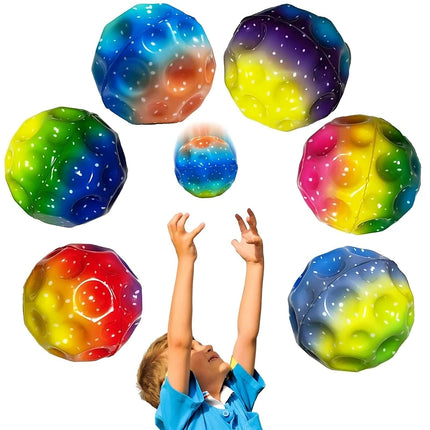 Dutch Style High Bouncing Moon Ball front view colorful rubber toy