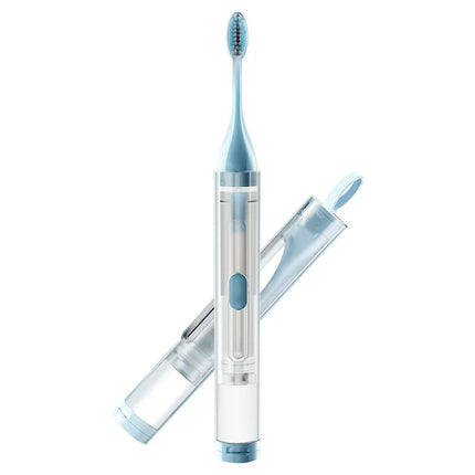 Portable 3 in 1 toothbrush front view with compact travel-ready design
