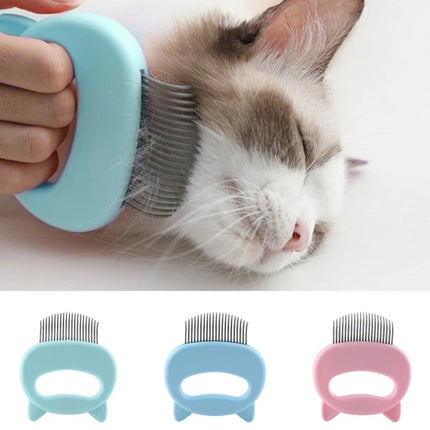 Cat grooming and massage comb with soft flexible teeth for gentle pet brushing