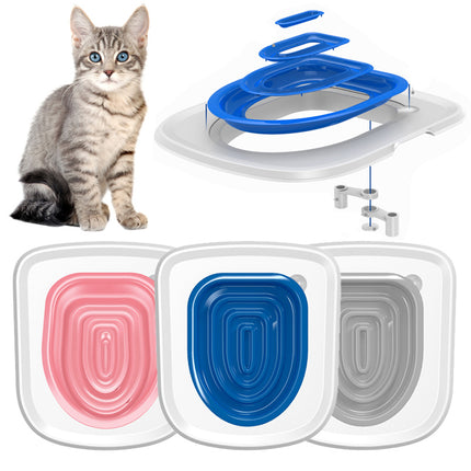 Cat toilet trainer kit for easy litter box to toilet transition training