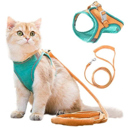 SourcetoHome Cat Vest Harness Leash Set -  - front view