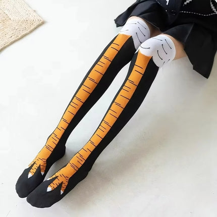 Chicken Feet Socks front view - novelty animal claw socks for adults