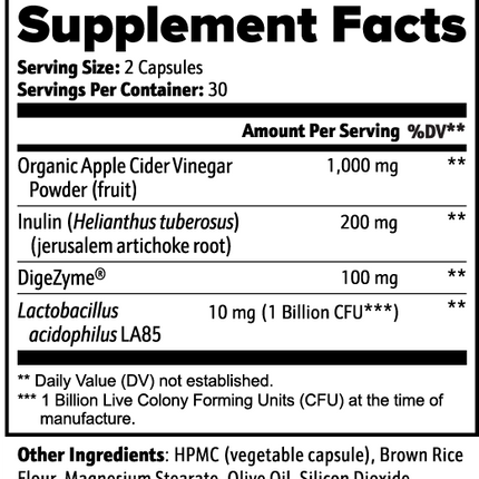 USA CALI Apple Cider Vinegar Capsules bottle for gut and metabolic support