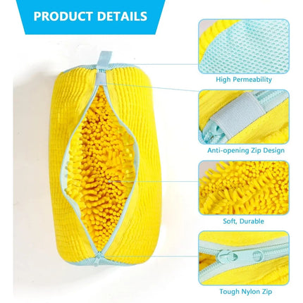 Mesh shoe washing bag with zipper closure for machine washing shoes