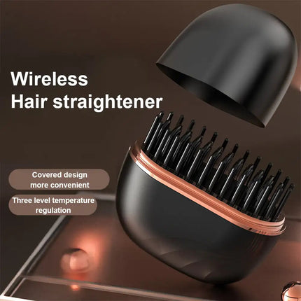 Portable hair straightener flat iron with sleek ergonomic handle
