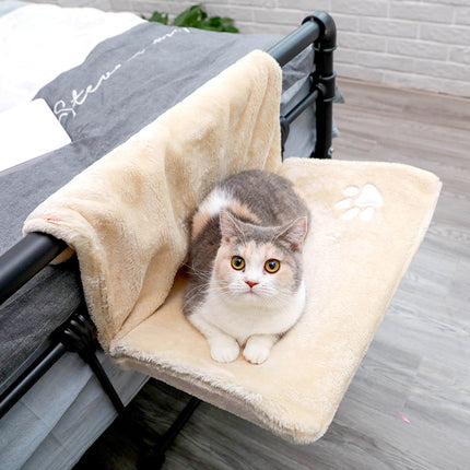 Cat hanging bed with soft cushion interior for comfortable cat napping