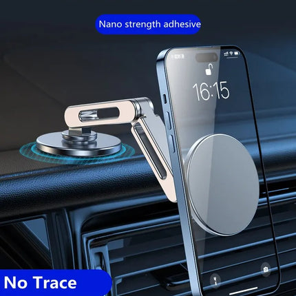 MagSafe magnetic phone stand showing secure attachment and stable base