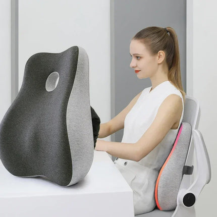 Memory foam office chair cushion side profile showing contoured shape