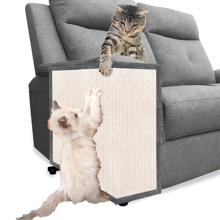SOFA SAFE cat scratch protector applied to sofa armrest couch guard