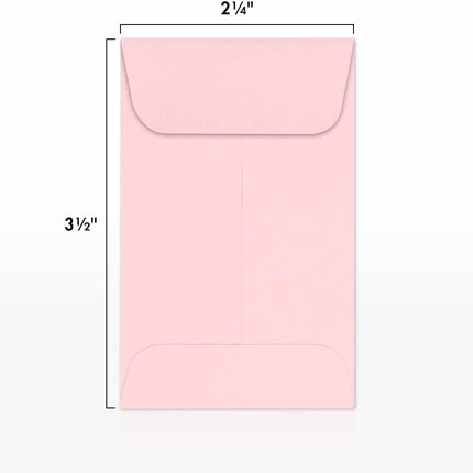 Candy Pink Coin Envelopes, 2 1/4 x 3 1/2 Inch, 50 Count