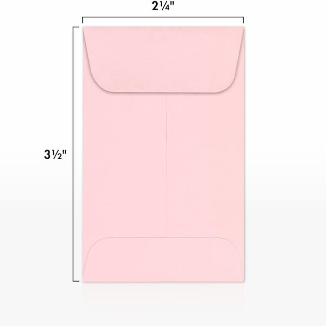Candy Pink Coin Envelopes, 2 1/4 x 3 1/2 Inch, 50 Count