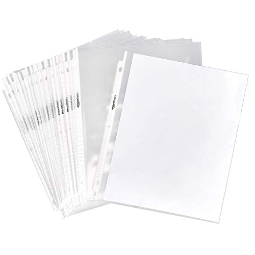Clear Heavyweight Sheet Protectors for 3-Ring Binder, Letter Size, 100-Pack