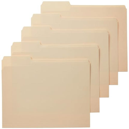 Sturdy Manila File Folders with Reinforced 1/3-Cut Tabs, Letter Size, 100-Pack