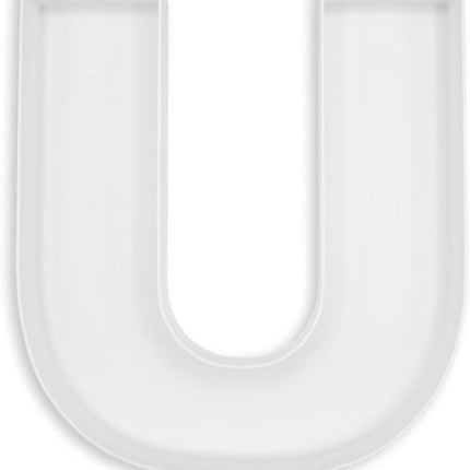 SourcetoHome 10" Reusable Plastic Box Form Tray Display for Treats, Charcuterie, Cake Pop, Candy, Charcuterie Box, Custom Charcuterie Letters Fillable - Reusable Letter Box - (White Plastic, U) - General - front view