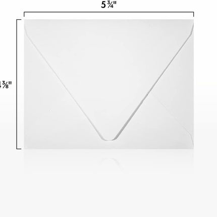A2 Contour Flap Invitation Envelopes | 4 3/8" x 5 3/4" | White | 80lb Text | 100% Recycled | 50 Qty