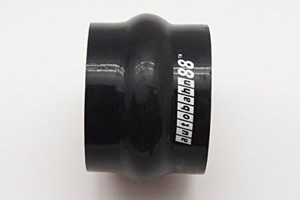 Automotive Silicone Straight Hump Hose Coupler, 4 in ID, 3 in Length, Black