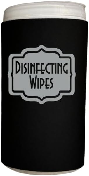 SourceToHome FuenteACasa Disinfecting Wipes Cover with Silver Label Modern (Large, Black) — Home & Lifestyle