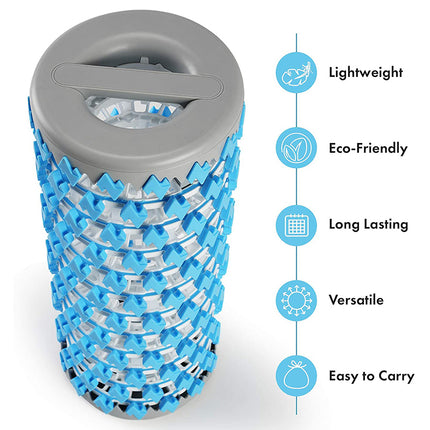 Retractable Massage Roller in use on leg muscles for deep tissue massage