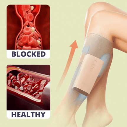 Heating leg massager in use demonstrating vibration and heat therapy